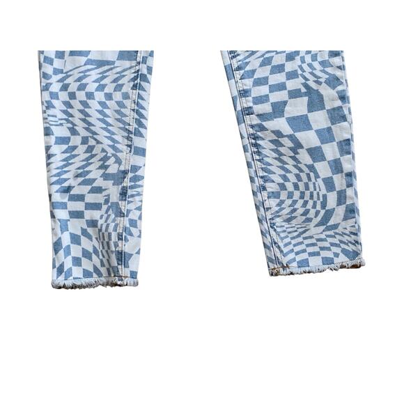 Tinseltown Checkered High Rise Mom Jeans Womens Size 3 - Picture 7 of 8